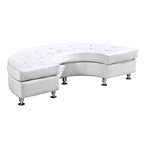 A white leather couch