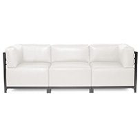 A white leather couch