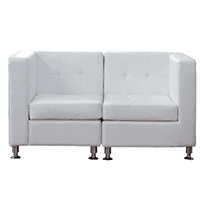 A white leather couch