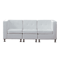 A white leather couch