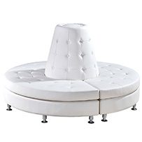 a white leather sitting area