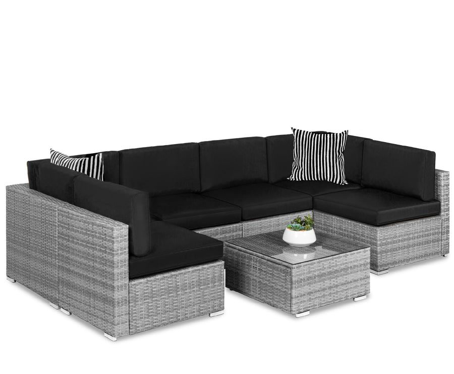 a black wicker set