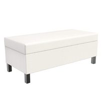 Leather-Bench-3 Titanium Ottoman