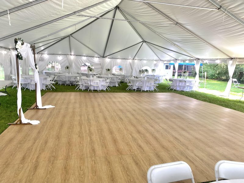 Sandalwood-In-Use a wedding tent, with lights underneath